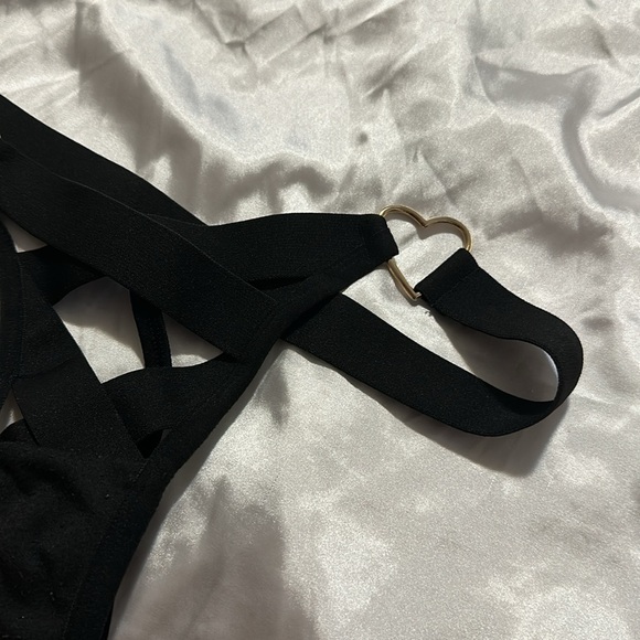 black panties with iron inserts with hearts - Picture 2 of 3